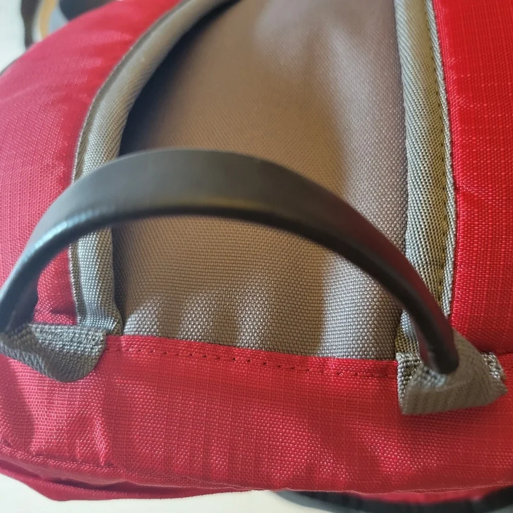 Lands' End Kids Backpack Red Gray Multiple Pockets